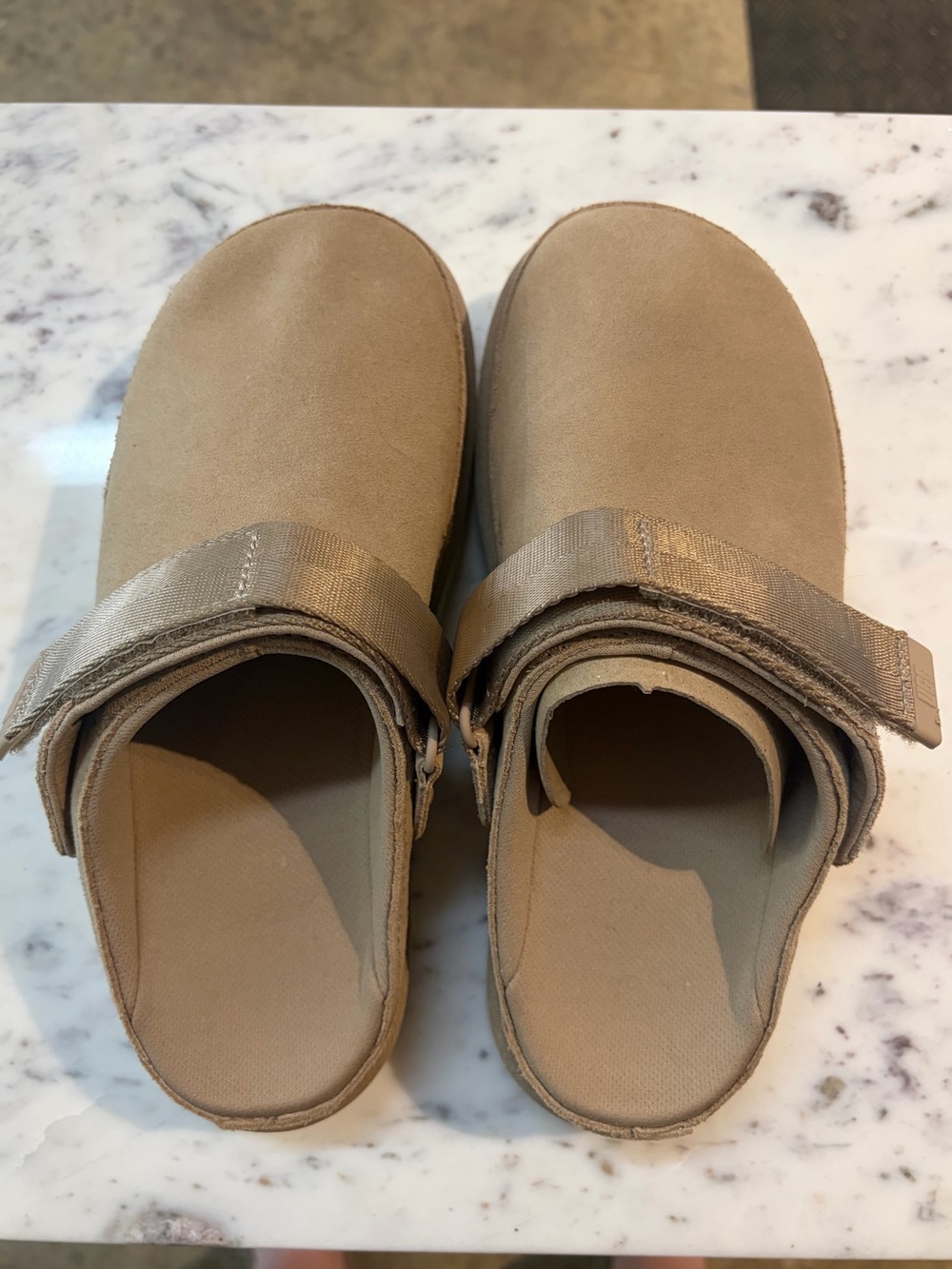 Kids Tan Slip-On Shoes with Adjustable Strap